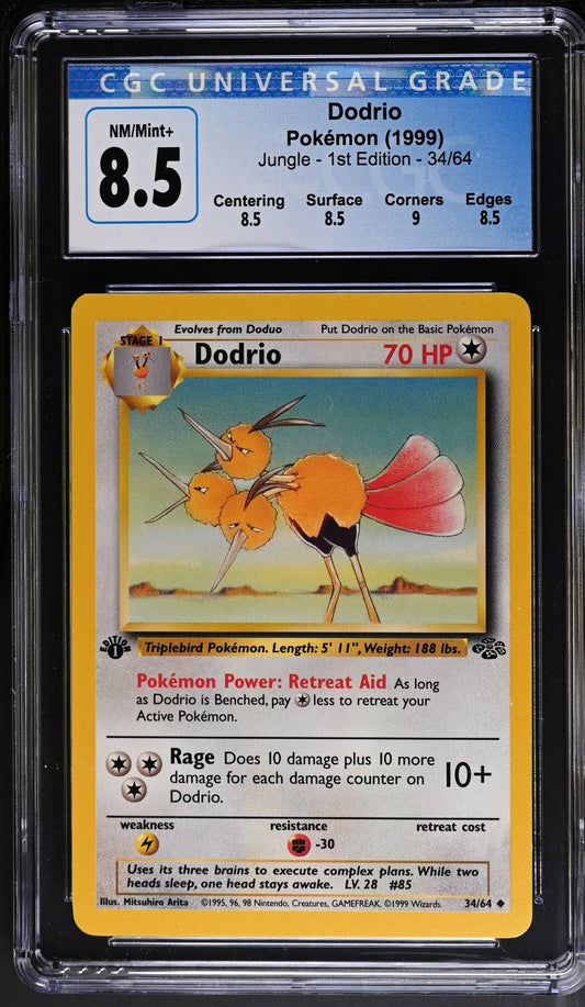 Dodrio — CGC 8.5 NM/Mint+ — 1st Edition Fossil