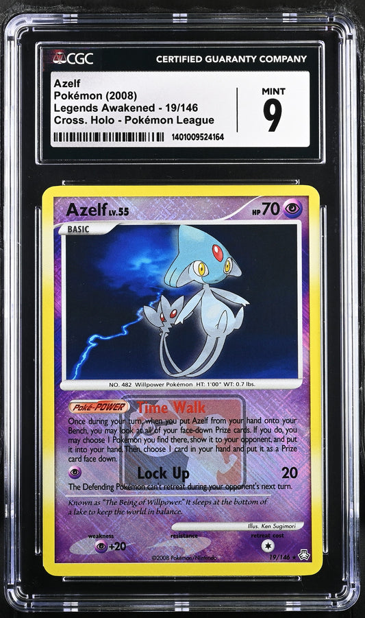 Azelf LV. 55 Cross Holo — CGC Mint 9 — Legends Awakened