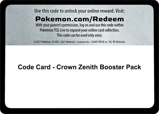 Pokémon TCG Code Pack — Crown Zenith (10 Codes) INSTANT DELIVERY