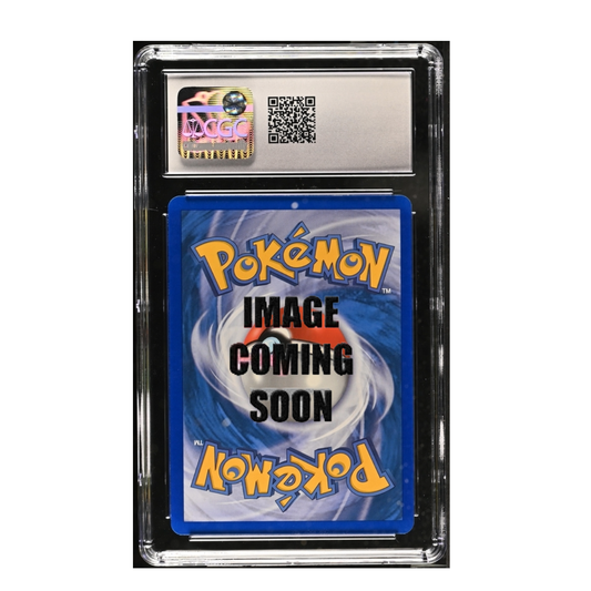 Pokémon trading card in protective case with 'Image Coming Soon' text