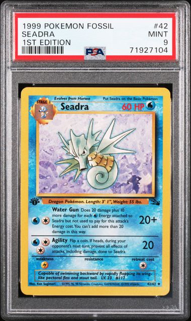Seadra — PSA Mint 9 — 1st Edition Fossil