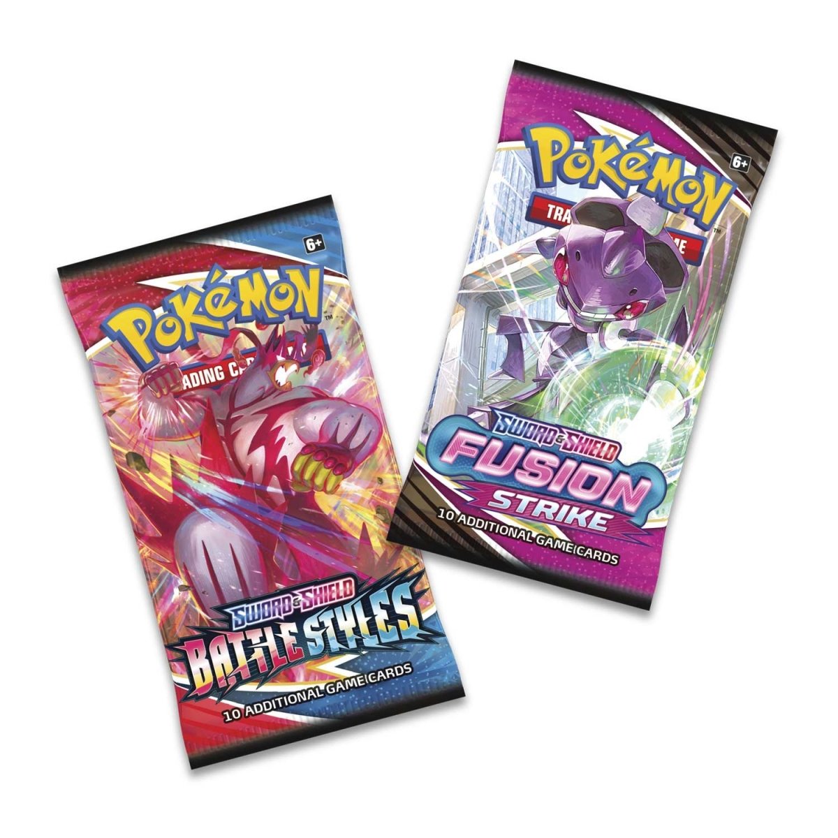 Two Pokémon trading card game packs on a white background